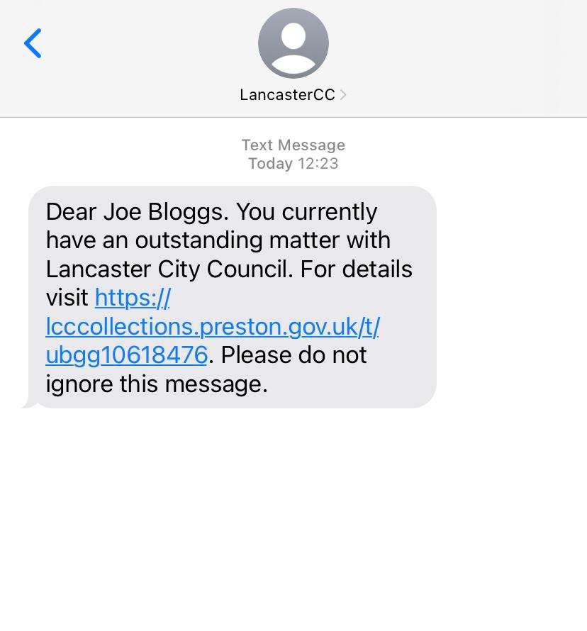 Lancaster SMS example
