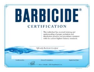 Barbicide Certificate