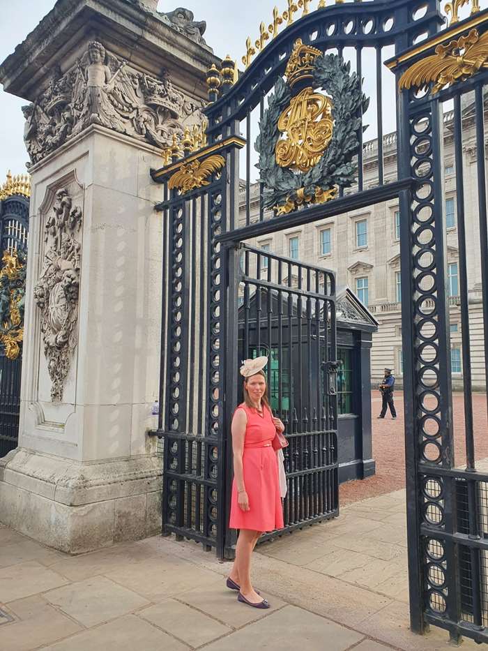 Fiona Inston at Buckingham Palace
