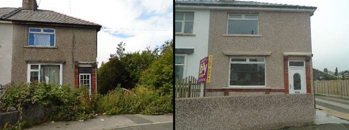 A property in Heysham before and after intervention from the council's Empty Homes Officer