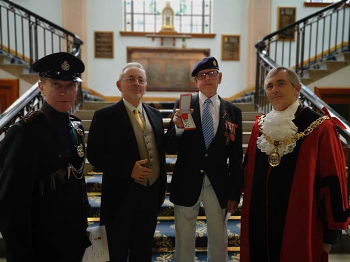 Thomas Bowring (Deputy Lieutenant of Lancashire), Phillip Daniel (honorary French consul), Jack Russell and Coun Andrew Kay (Mayor of Lancaster).